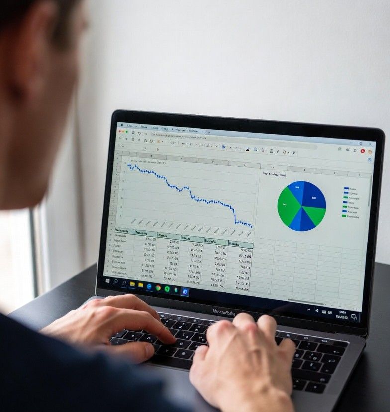 person reviewing gambling expenses